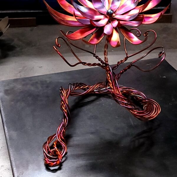 New Life Copper Flower Sculpture Flame