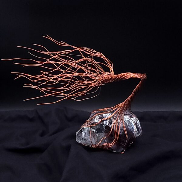 Purple Mixed Glass Copper Wire Spirit Tree #2012