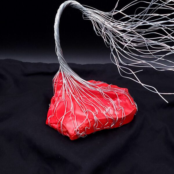 Rare Red Glass Silver Wire Spirit Tree #2022