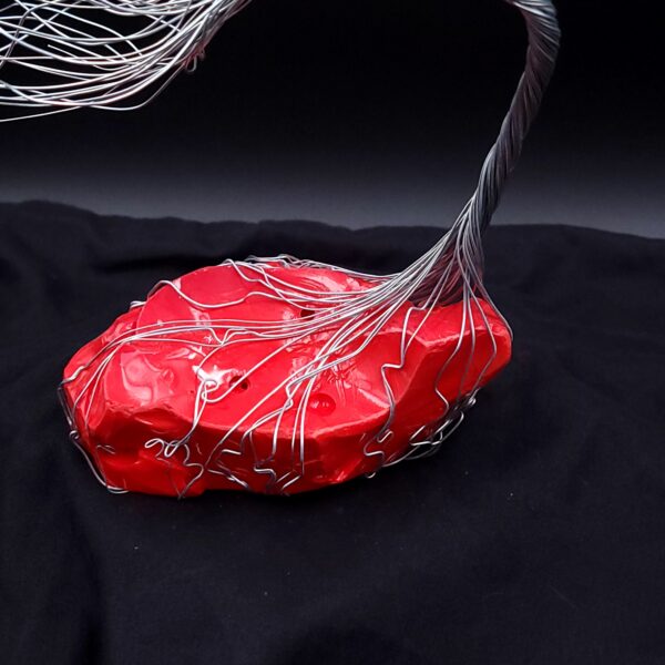 Rare Red Glass Silver Wire Spirit Tree #2022