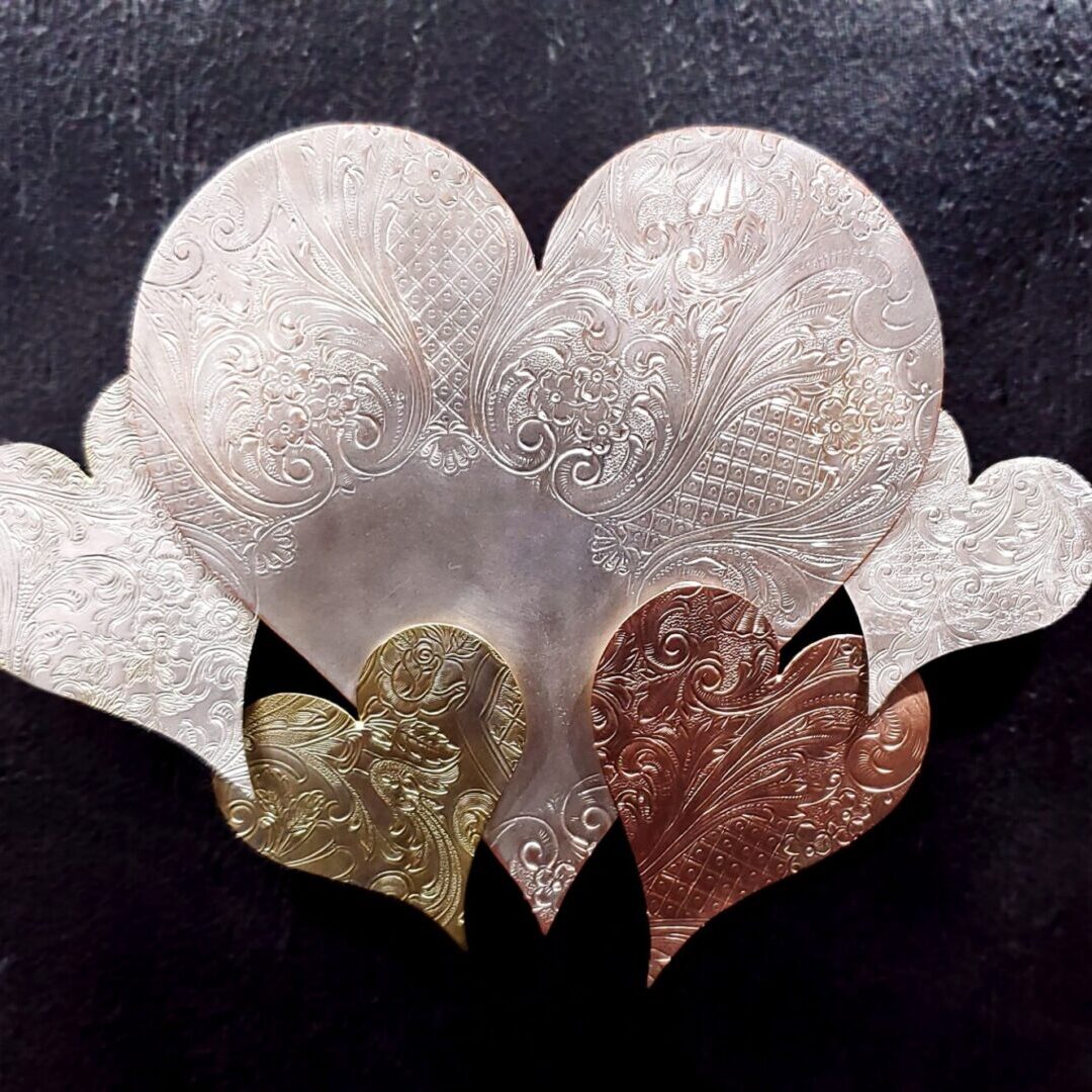 Heart Cloud #1571 Silver-Plated Copper Brass Vintage Upcycled Wall Art Sculpture