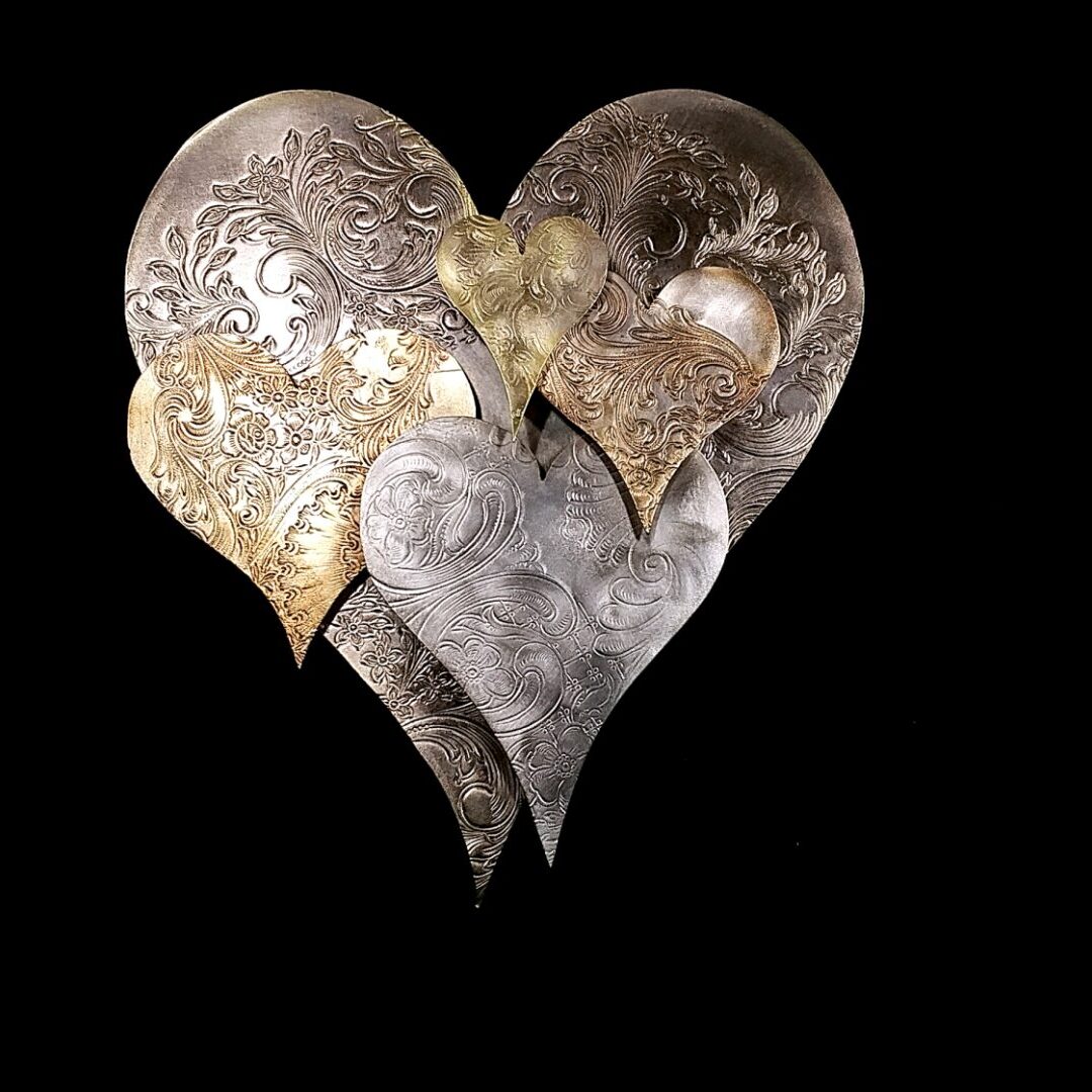 Silver-Plated Heart Cloud #1573 Wall Art Sculpture