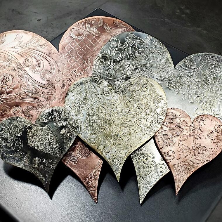 Silver-Plated Heart Cloud #1581 Vintage Upcycled Copper Brass Wall Art Sculpture