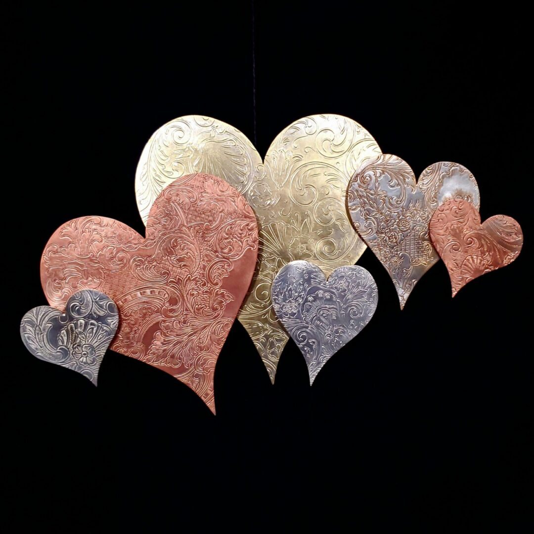 Silver-Plated Heart Cloud #1578 Vintage Upcycled Wall Art Sculpture