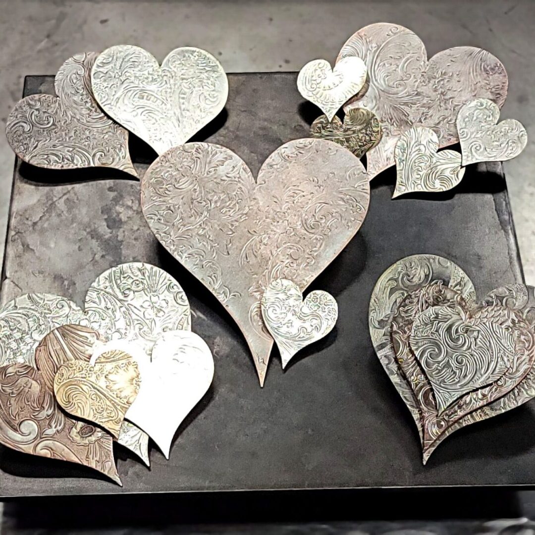 Silver-Plated Copper Brass Heirloom Holiday Heart Ornaments