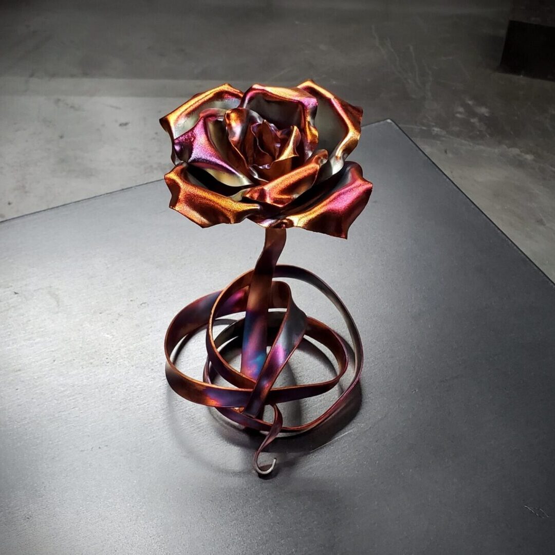 Ribbon Ball Copper Rose Flame